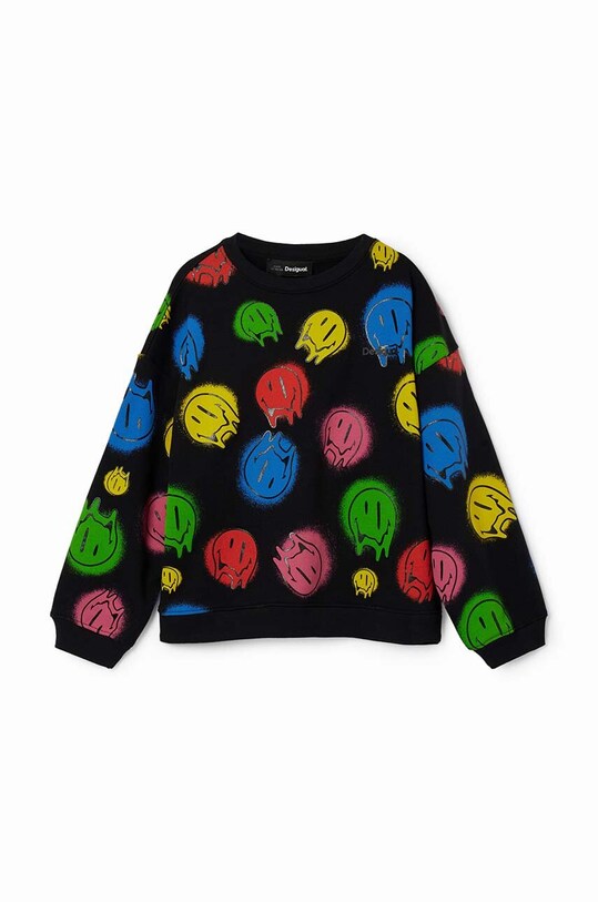 Desigual hanorac de bumbac pentru copii cu modele negru 24SBSK06