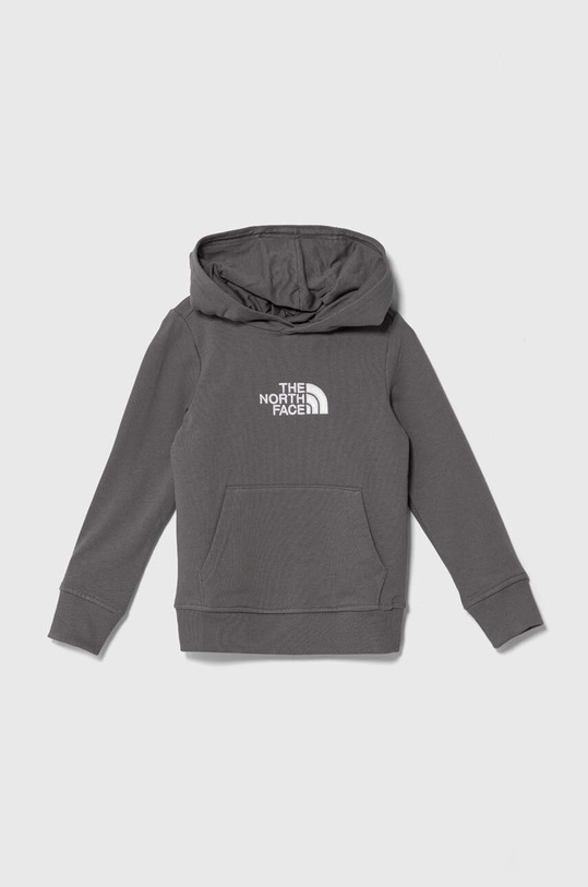 The North Face hanorac de bumbac pentru copii DREW PEAK LIGHT P/O HOODIE imprimeu gri NF0A89PR