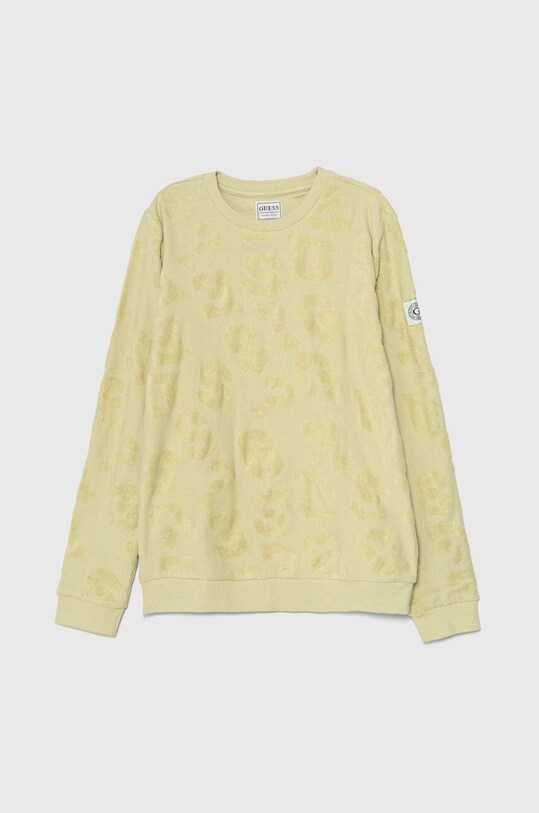 Guess hanorac de bumbac pentru copii cu modele verde L4GQ02.KC8A1.PPYH