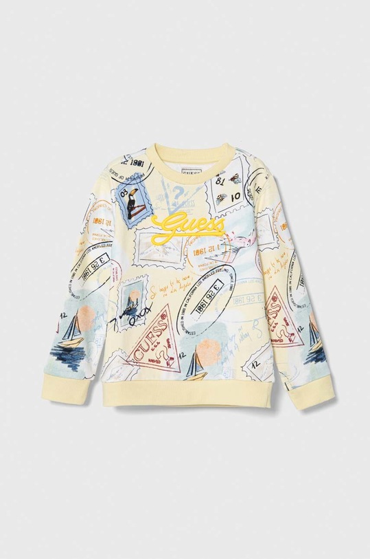 Detská bavlnená mikina Guess nášivka modrá N4GQ00.KA6R3.PPYH
