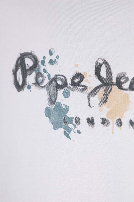 Băieți Pepe Jeans hanorac de bumbac pentru copii BIGE PB581607 alb