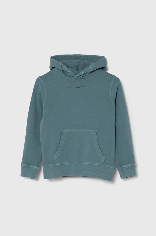 Дитяча бавовняна кофта Pepe Jeans NEW DAVIDE HOODIE гладкий блакитний PB581610