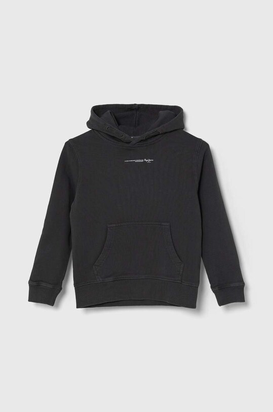 Pepe Jeans hanorac de bumbac pentru copii NEW DAVIDE HOODIE print gri PB581610