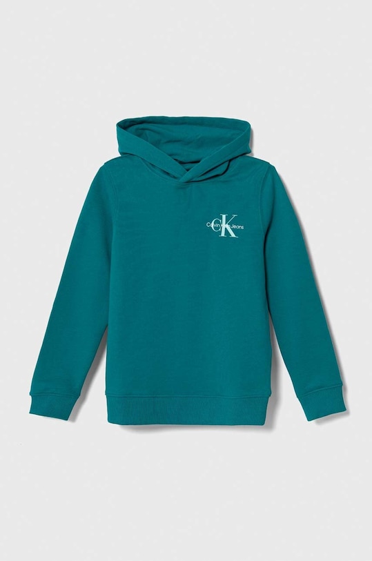 Calvin Klein Jeans bluza bawełniana dziecięca nadruk turkusowy IU0IU00266.PPYH