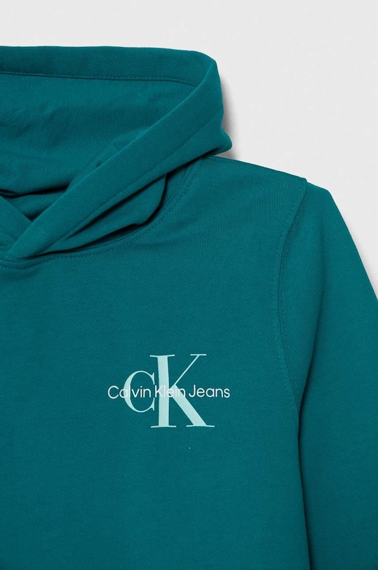 Chłopiec Calvin Klein Jeans bluza bawełniana dziecięca IU0IU00266.PPYH turkusowy