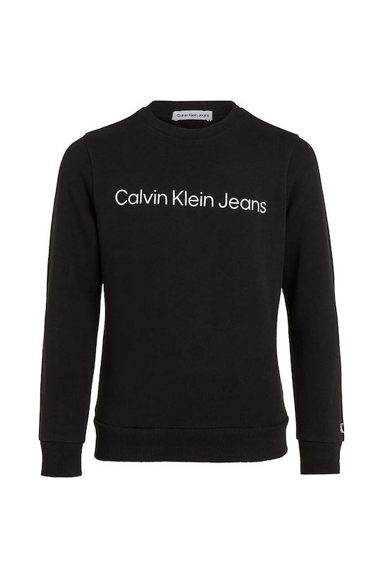 Dětská bavlněná mikina Calvin Klein Jeans IU0IU00581.PPYH černá SS24