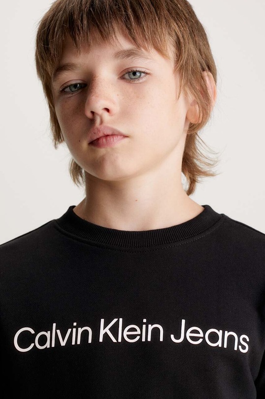Dětská bavlněná mikina Calvin Klein Jeans IU0IU00581.PPYH černá