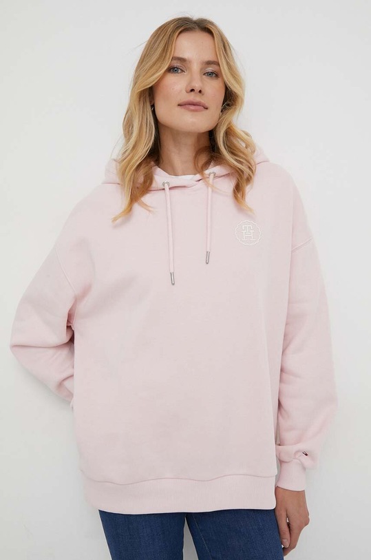 Tommy Hilfiger bluza z kapturem różowy WW0WW39798