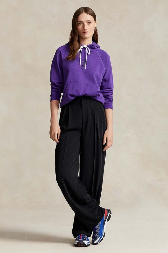 Βαμβακερή μπλούζα Polo Ralph Lauren μωβ 211916119