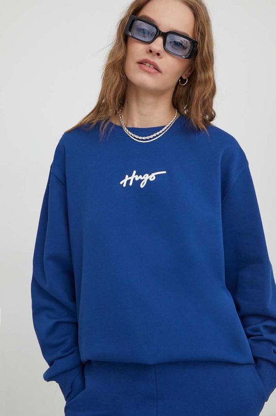 Mikina HUGO bez kapuce modrá 50508558