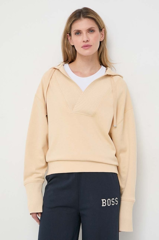 Mikina BOSS s kapucí béžová 50505907