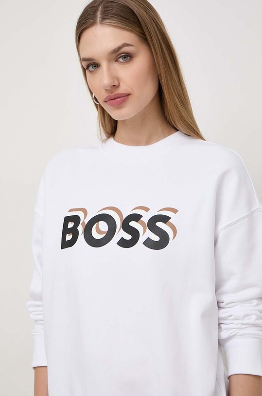 Βαμβακερή μπλούζα BOSS λευκό 50508499