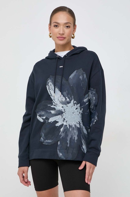 BOSS hanorac de bumbac print bleumarin 50517676