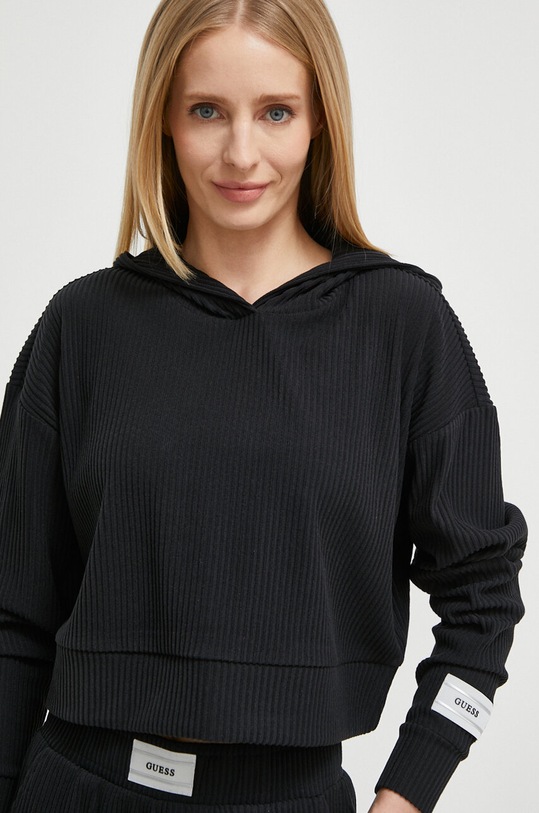 Guess bluza AISLIN z kapturem czarny V4RQ00.KC2T0
