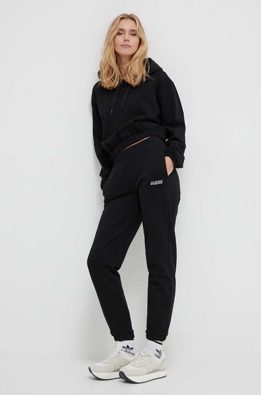 Bavlněná mikina Guess ELEANORA V4RQ09.KC5O0 černá SS24