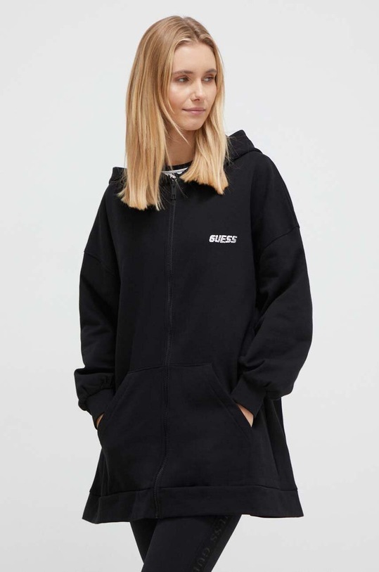 Guess bluza bawełniana ELEANORA bawełna czarny V4RQ10.KC5O0