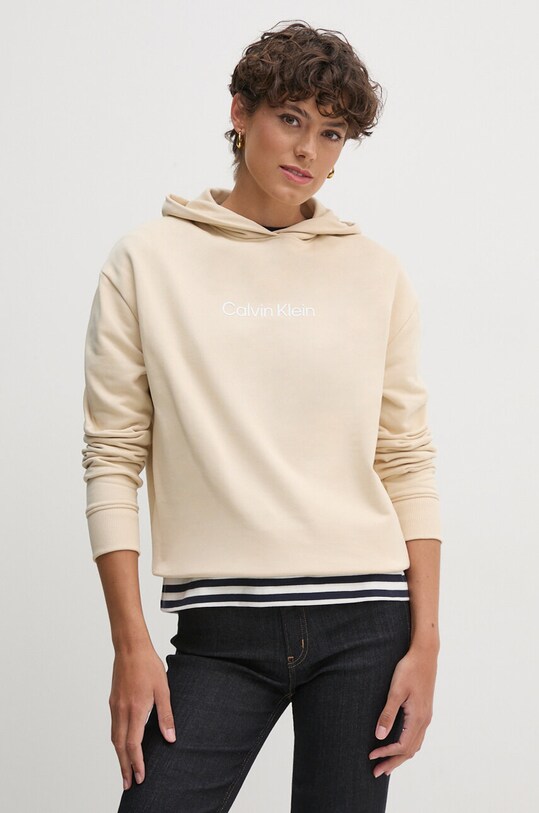 Bavlnená mikina Calvin Klein K20K205449 béžová AA00