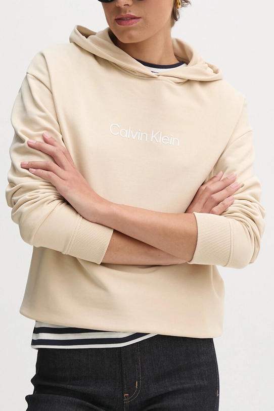 Pamučna dukserica Calvin Klein K20K205449 bež