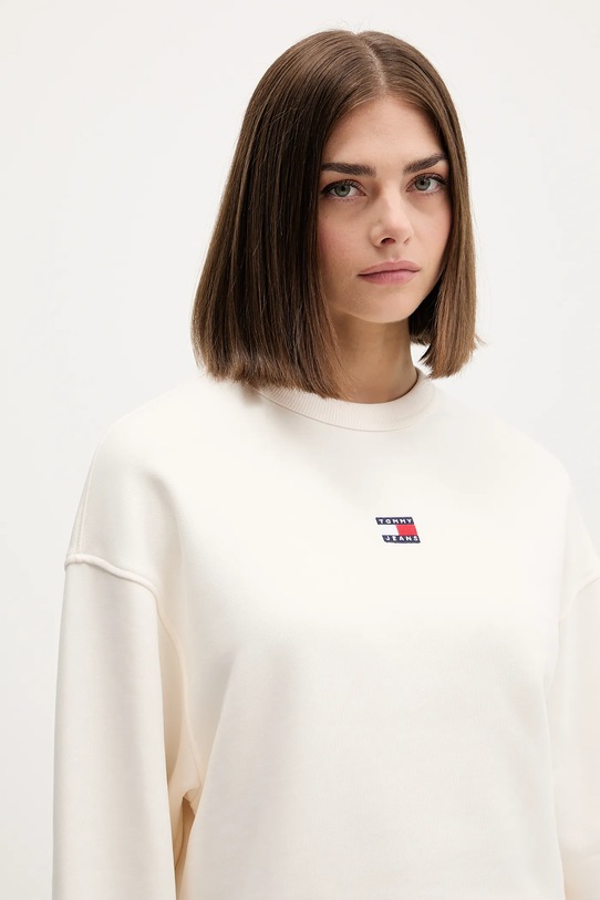 Tommy Jeans felpa in cotone beige DW0DW17325