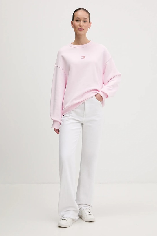 Хлопковая кофта Tommy Jeans DW0DW17325 розовый AW25