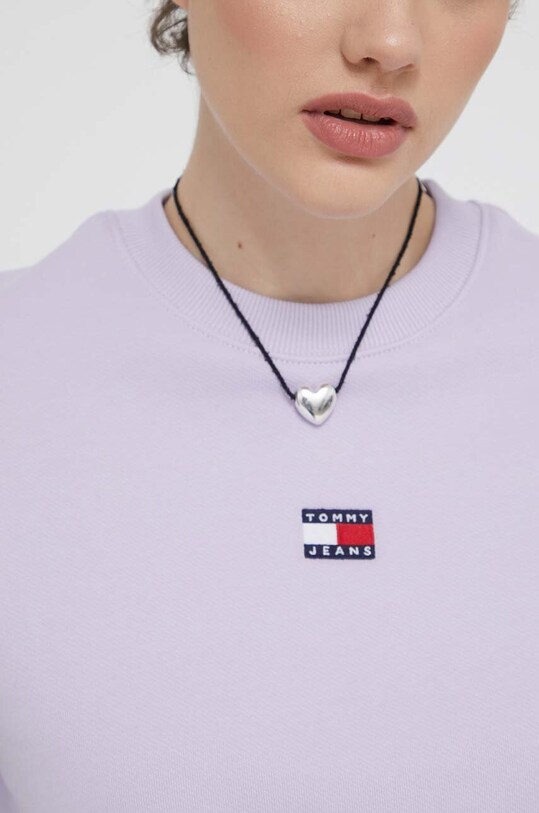 Tommy Jeans felpa in cotone DW0DW17325 violetto