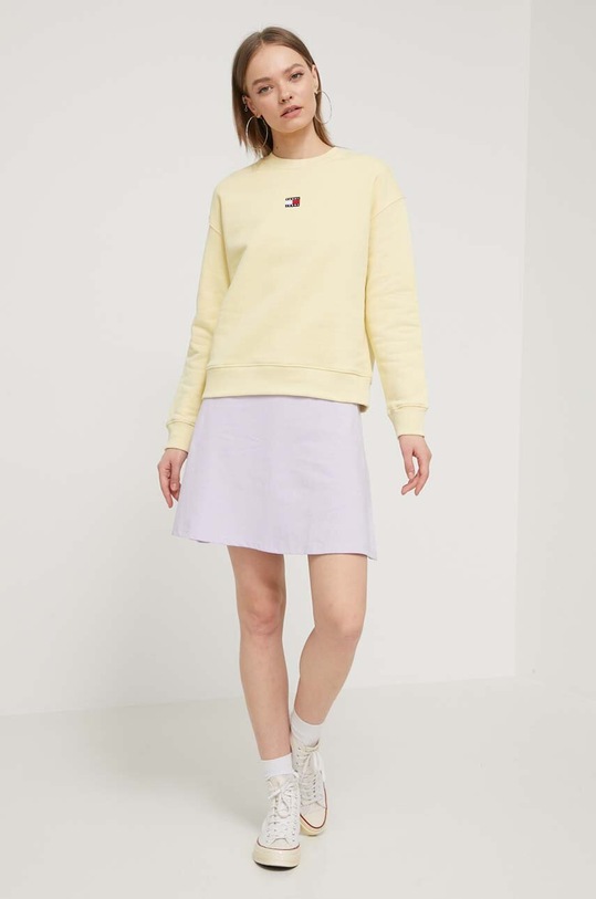 Tommy Jeans bluza bawełniana aplikacja żółty DW0DW17325