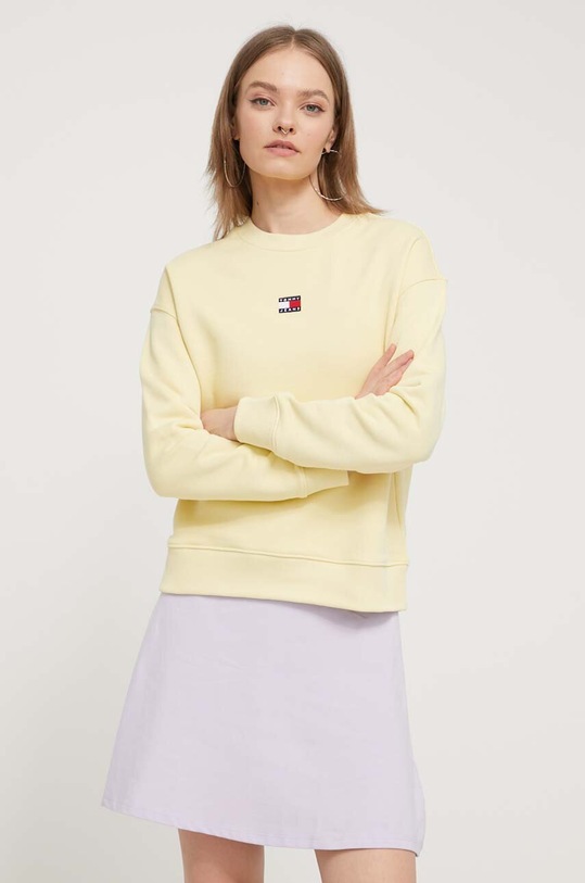 Tommy Jeans bluza bawełniana DW0DW17325 żółty AW24