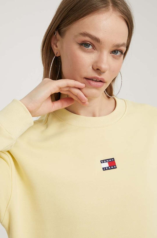 Tommy Jeans bluza bawełniana żółty DW0DW17325