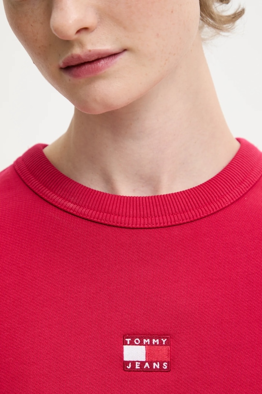 Хлопковая кофта Tommy Jeans DW0DW17325 розовый