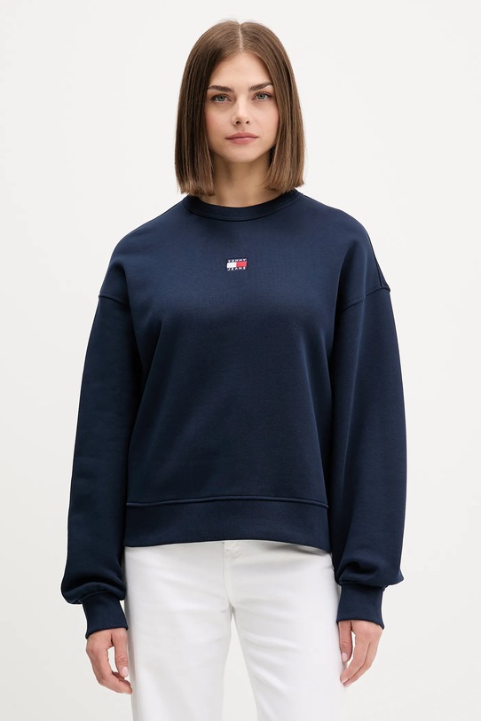 Tommy Jeans hanorac de bumbac imprimeu bleumarin DW0DW17325