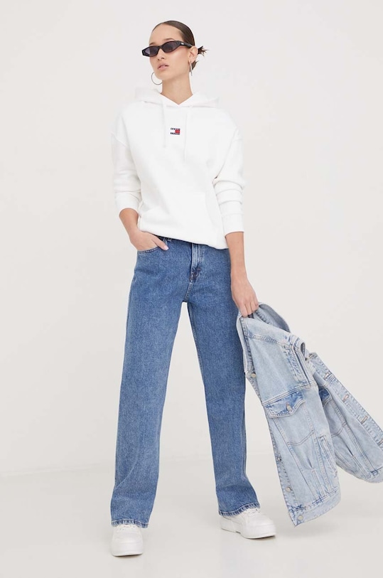 Tommy Jeans pamut melegítőfelső fehér DW0DW17326