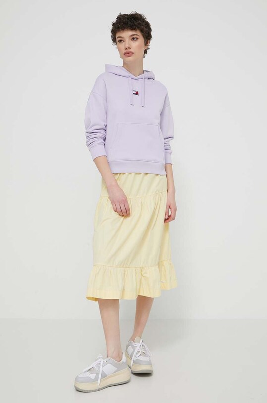 Bavlnená mikina Tommy Jeans DW0DW17326 fialová AW24