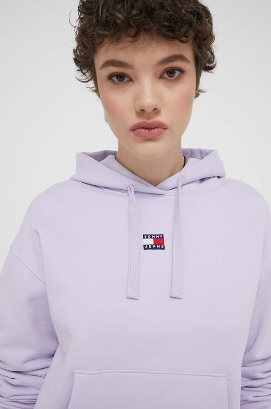 Tommy Jeans pamut melegítőfelső DW0DW17326 lila