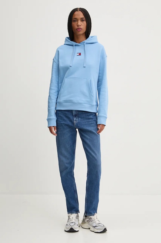 Bavlněná mikina Tommy Jeans DW0DW17326 modrá AW24