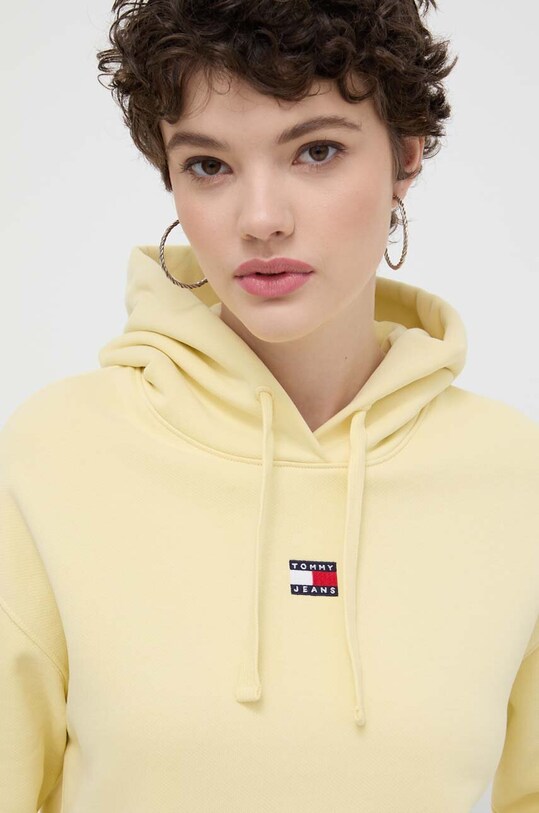 Bavlnená mikina Tommy Jeans žltá DW0DW17326