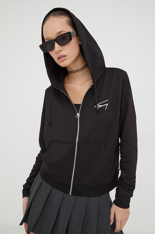 Tommy Jeans felső sima fekete DW0DW17338