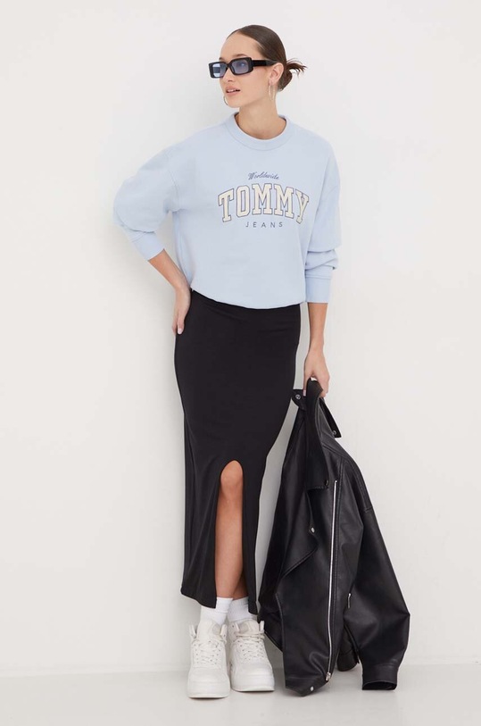 Tommy Jeans pamut melegítőfelső DW0DW17339 kék SS24