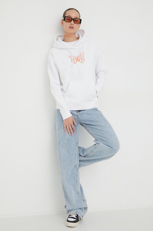 Tommy Jeans hanorac de bumbac DW0DW17340 alb SS24