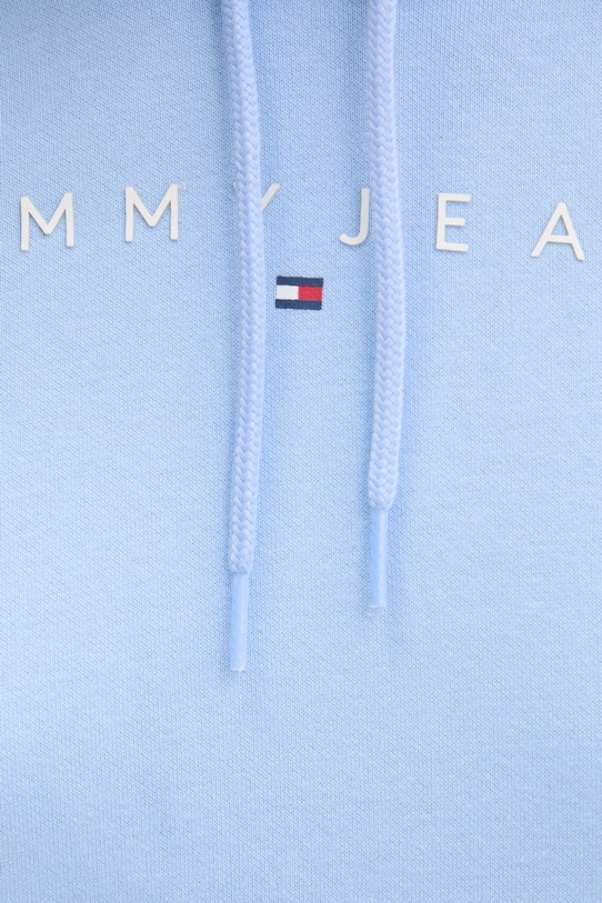 Tommy Jeans bluza z kapturem damska bawełniana z elastanem DW0DW17324 niebieski