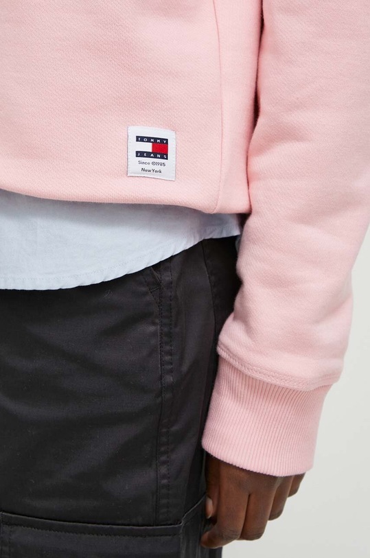 Bavlněná mikina Tommy Jeans DW0DW17327 růžová
