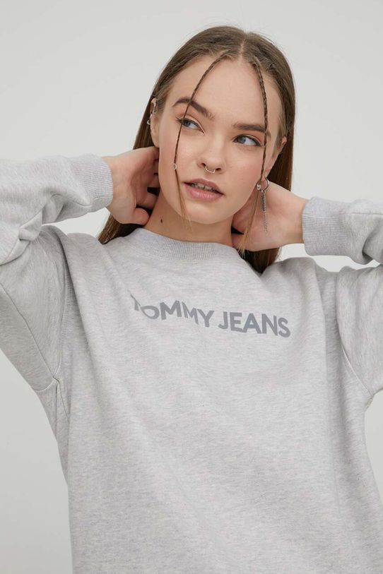 Tommy Jeans bluza bawełniana szary DW0DW17327