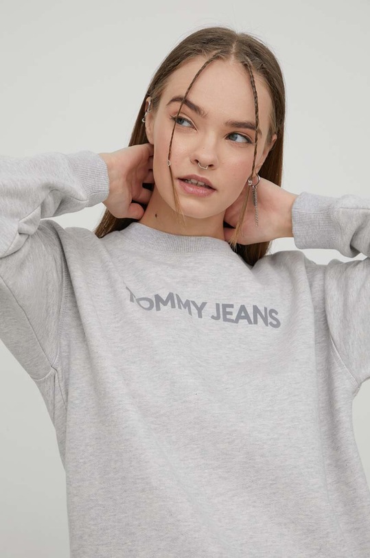 Tommy Jeans bluza bawełniana szary DW0DW17327
