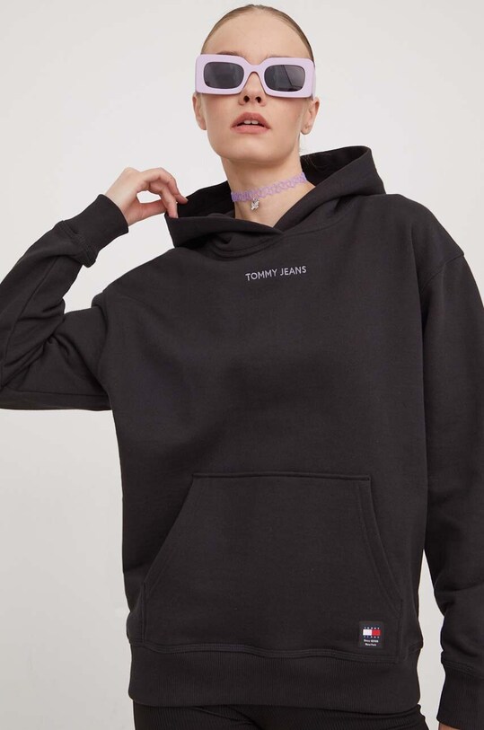 Bavlnená mikina Tommy Jeans bavlna čierna DW0DW17329