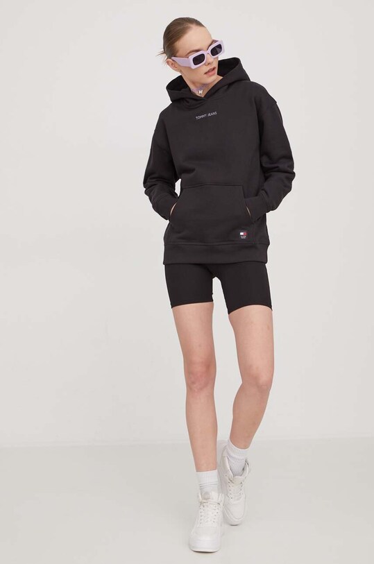 Bavlnená mikina Tommy Jeans DW0DW17329 čierna AW24