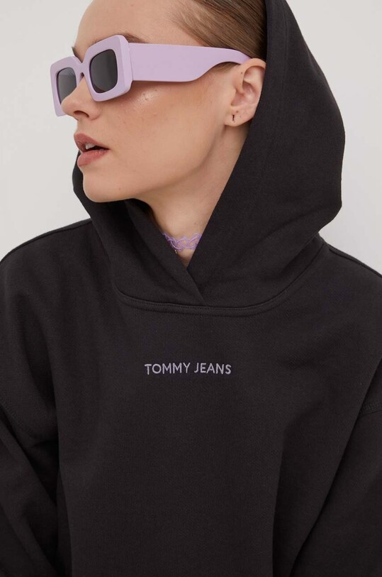 Bavlnená mikina Tommy Jeans čierna DW0DW17329