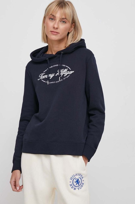 Tommy Hilfiger bluza bawełniana nadruk granatowy WW0WW41037