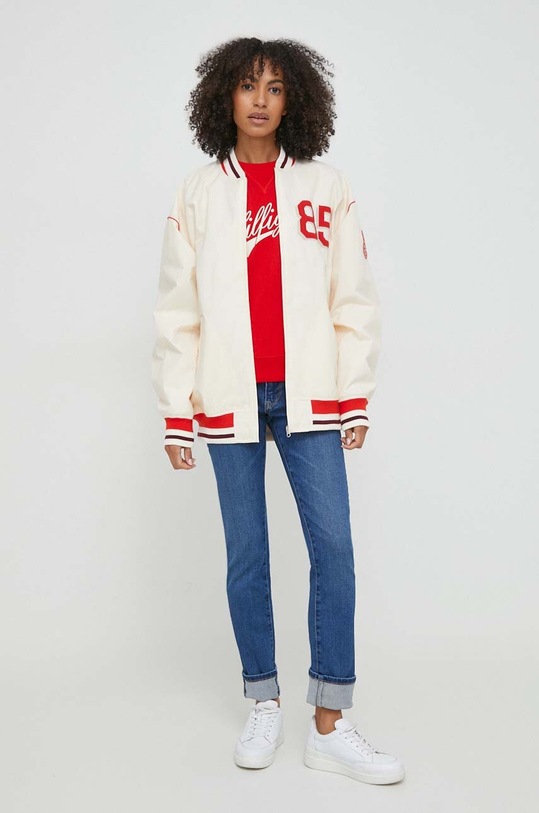 Tommy Hilfiger bluza bawełniana WW0WW41052 czerwony SS24