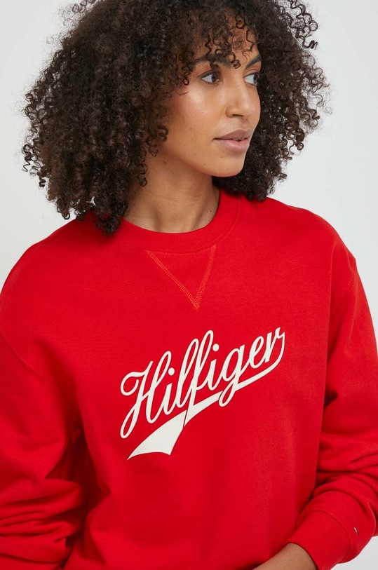 Tommy Hilfiger bluza bawełniana czerwony WW0WW41052
