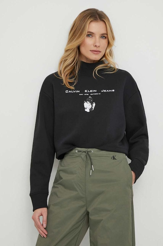 Calvin Klein Jeans felső nyomtatásos fekete J20J222545