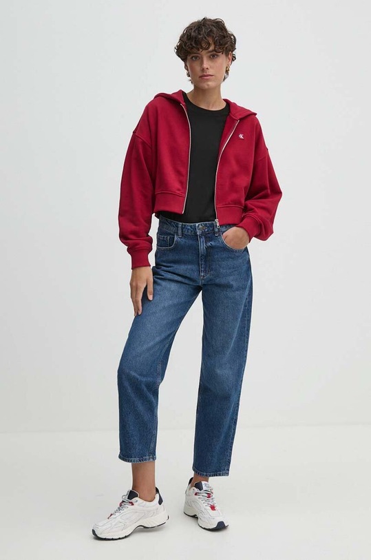 Calvin Klein Jeans bluza J20J222885 bordowy AW24